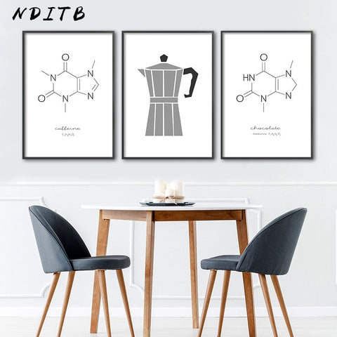 Caffeine Molecular Structure Dining Room Decor