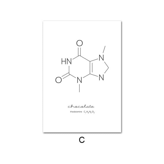 Caffeine Molecular Structure Dining Room Decor