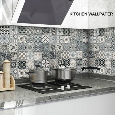 Kitchen Cabinet Foil Marble Wallpaper
