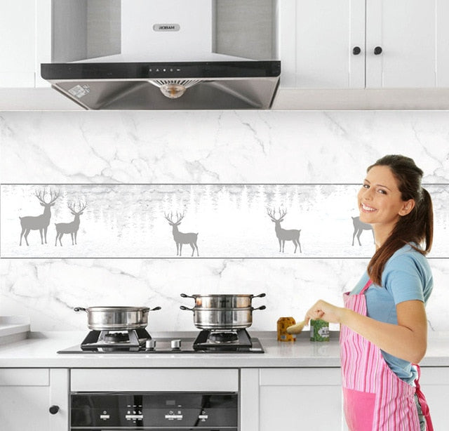 Kitchen Cabinet Foil Marble Wallpaper