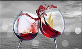 Red Wine Glass Canvas Dining Room Painting